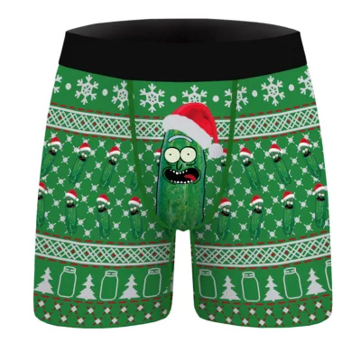 Boxer de Noël pour hommes, sous-vêtements pour garçons, motif imprimé