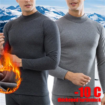Hommes hiver Thermos vêtements manches longues polaire ensemble de sous-vêtements hommes hommes pensent vêtements col haut sous-vêtement thermique