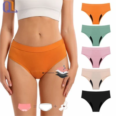 Culotte menstruelle réutilisable pour femmes, basse et Sexy, doublure absorbante, sous-vêtements physiologiques